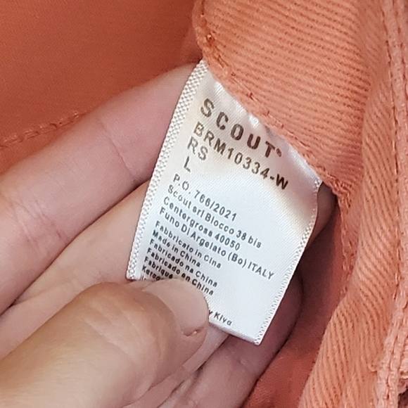 Scout denim orange high waisted button fly shorts Large - Picture 7 of 9